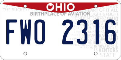 OH license plate FWO2316