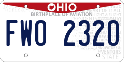 OH license plate FWO2320