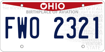 OH license plate FWO2321