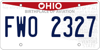 OH license plate FWO2327
