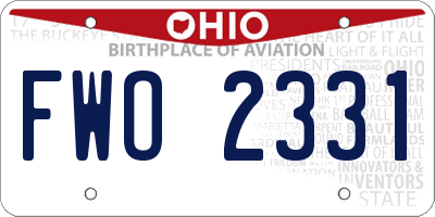 OH license plate FWO2331