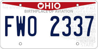 OH license plate FWO2337