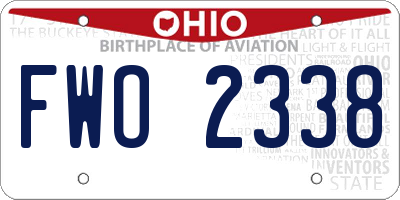 OH license plate FWO2338