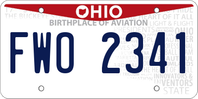 OH license plate FWO2341
