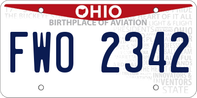 OH license plate FWO2342