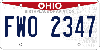 OH license plate FWO2347