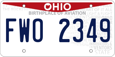 OH license plate FWO2349