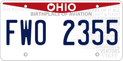 OH license plate FWO2355
