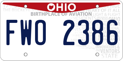 OH license plate FWO2386