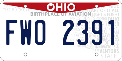 OH license plate FWO2391