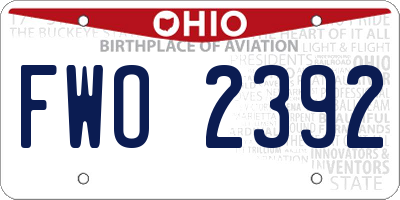 OH license plate FWO2392