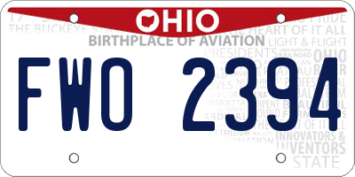 OH license plate FWO2394