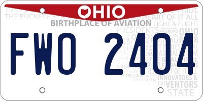 OH license plate FWO2404