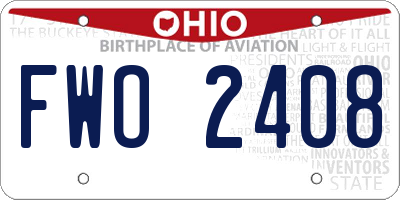 OH license plate FWO2408