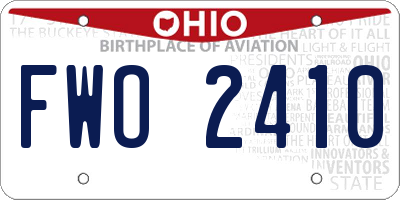 OH license plate FWO2410