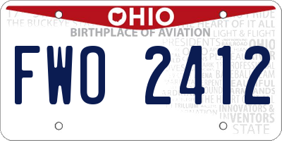 OH license plate FWO2412