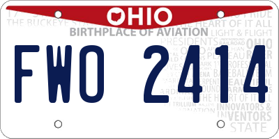 OH license plate FWO2414