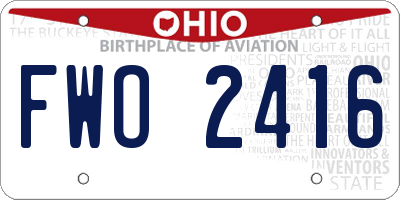 OH license plate FWO2416