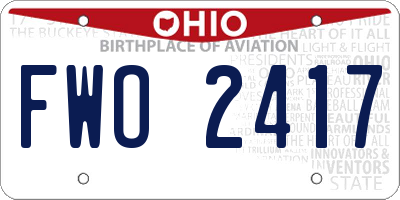 OH license plate FWO2417