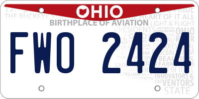 OH license plate FWO2424