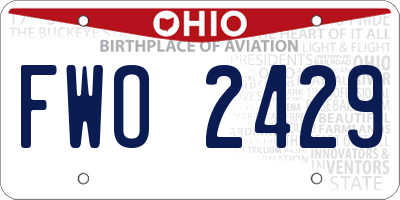 OH license plate FWO2429