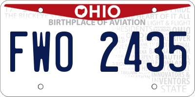 OH license plate FWO2435