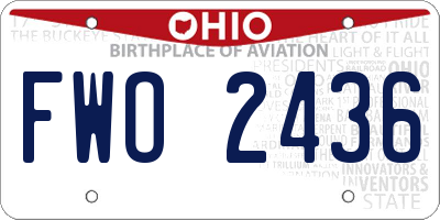 OH license plate FWO2436