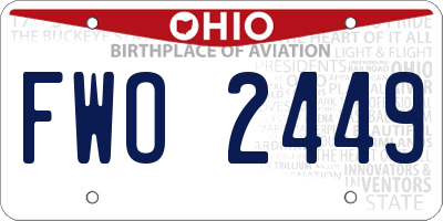 OH license plate FWO2449