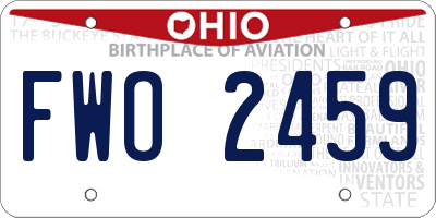 OH license plate FWO2459