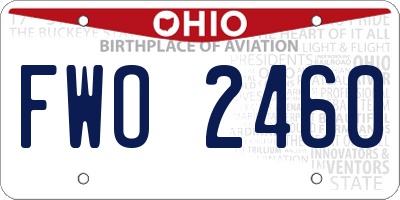 OH license plate FWO2460