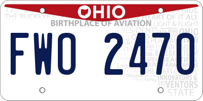 OH license plate FWO2470