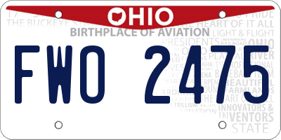 OH license plate FWO2475