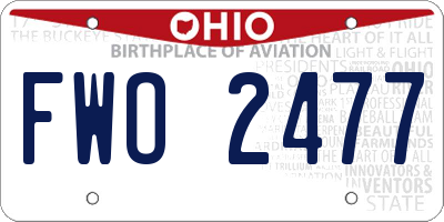 OH license plate FWO2477
