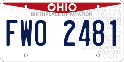 OH license plate FWO2481