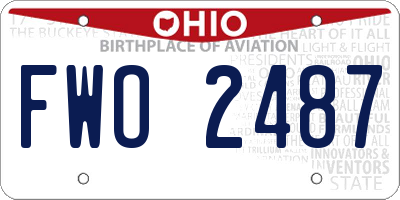 OH license plate FWO2487