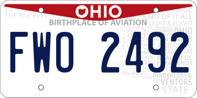 OH license plate FWO2492
