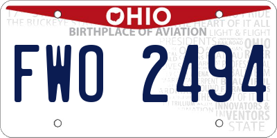 OH license plate FWO2494