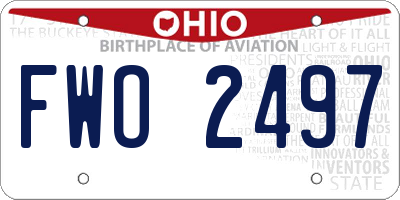 OH license plate FWO2497