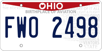 OH license plate FWO2498