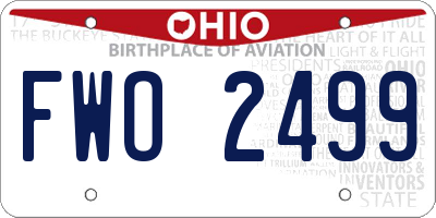 OH license plate FWO2499