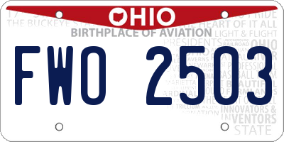 OH license plate FWO2503