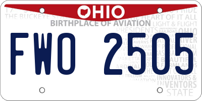 OH license plate FWO2505