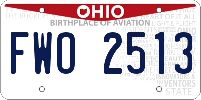 OH license plate FWO2513