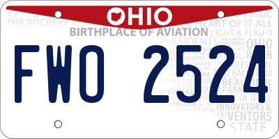 OH license plate FWO2524