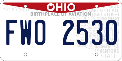 OH license plate FWO2530