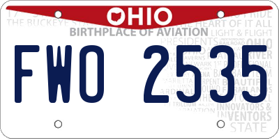 OH license plate FWO2535