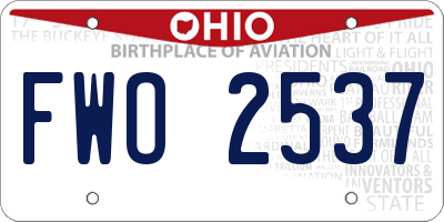 OH license plate FWO2537
