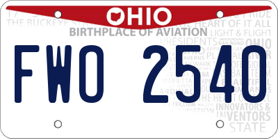 OH license plate FWO2540