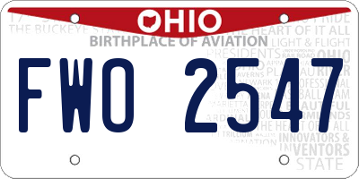 OH license plate FWO2547