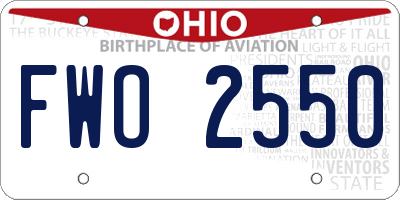 OH license plate FWO2550